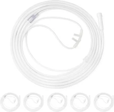 5-Pack Soft Nasal Oxygen Cannulas - Adult, 7ft Tubing, Comfort Fit, Clear