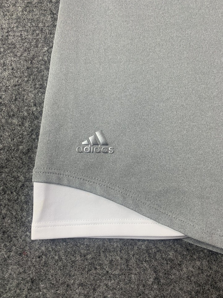 Adidas Womens Short Sleeve Tennis/Golf Polo Shirt Size M Gray/White eBay