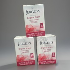3x Jergens Mild Soap Original Scent Cherry Almond 6 Bars Total 3 oz Each