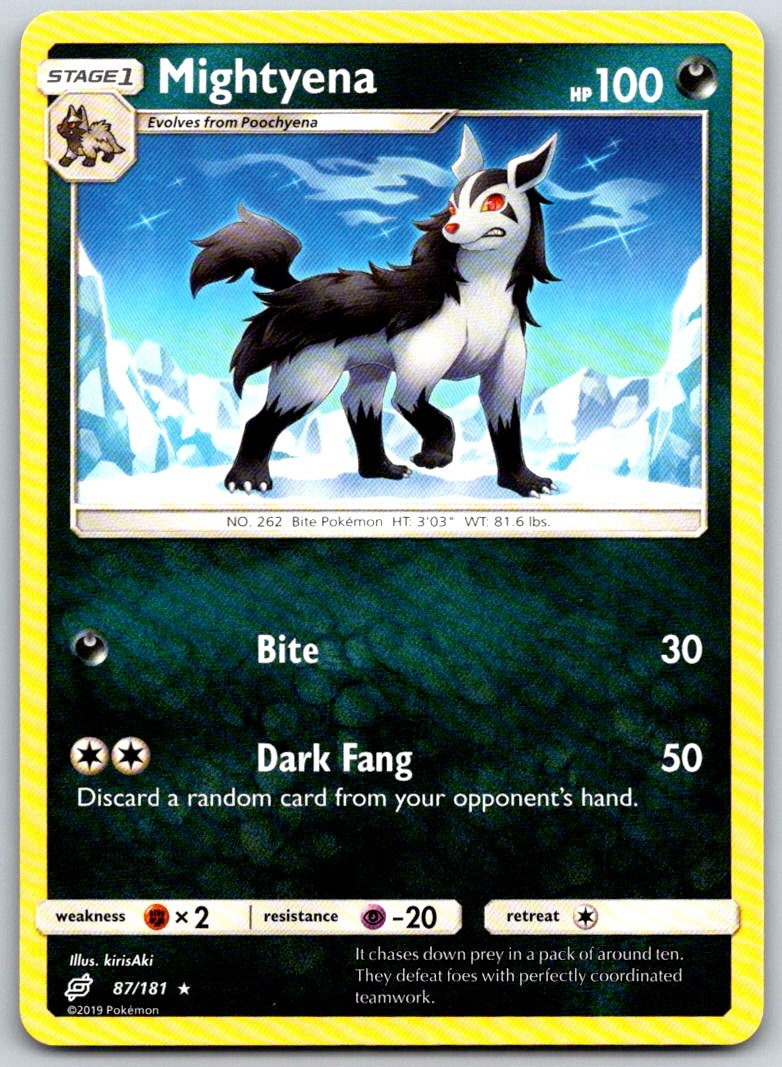 Mightyena 87 R Team Up Pokemon NM/M