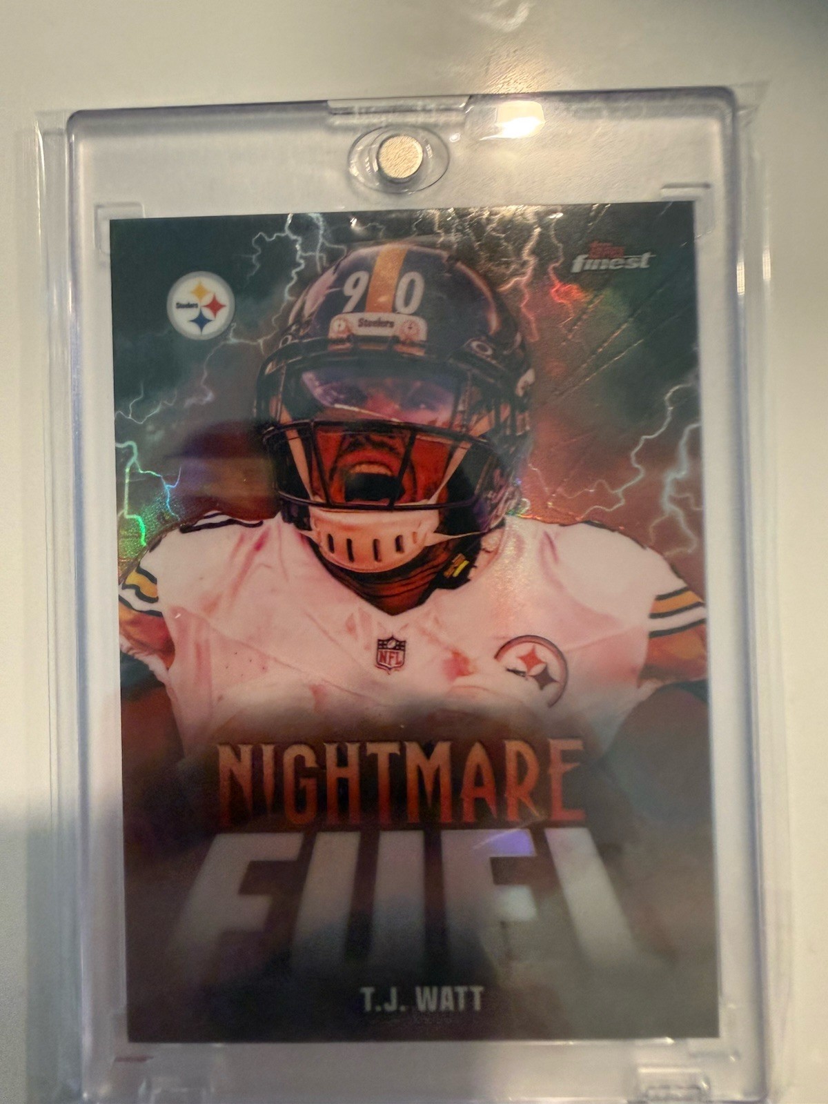 2025 Topps Finest Football Nightmare Fuel T.J. Watt SSP Case Hit Rare
