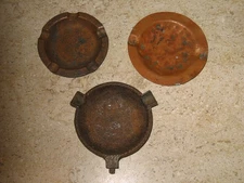 VINTAGE 3 CAST IRON REPLACEMENT INSERTS FOR ANTIQUE SMOKE STANDS