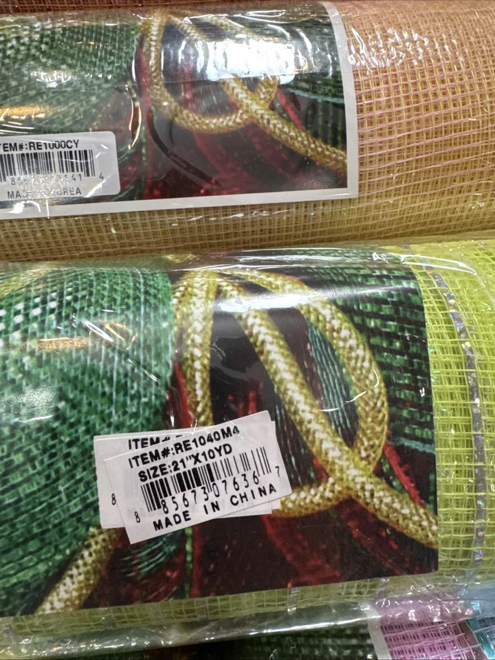 Deco Poly Mesh 21” X 10 Yards Lot Of Six Different Colors - Image 4 of 4