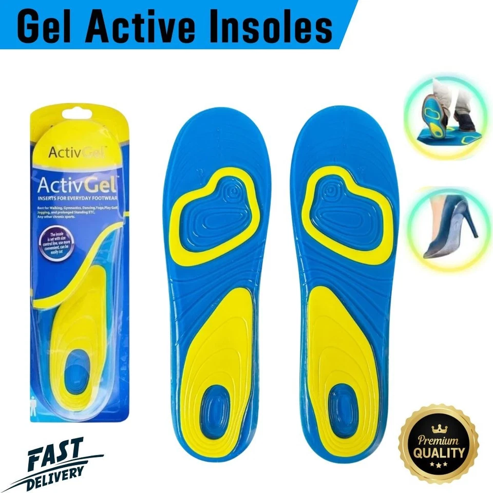 NEU Scholl Gel Activ Everyday Shock Absorption Einlegesohlen Herren (UK8-13) Damen (UK4-8)