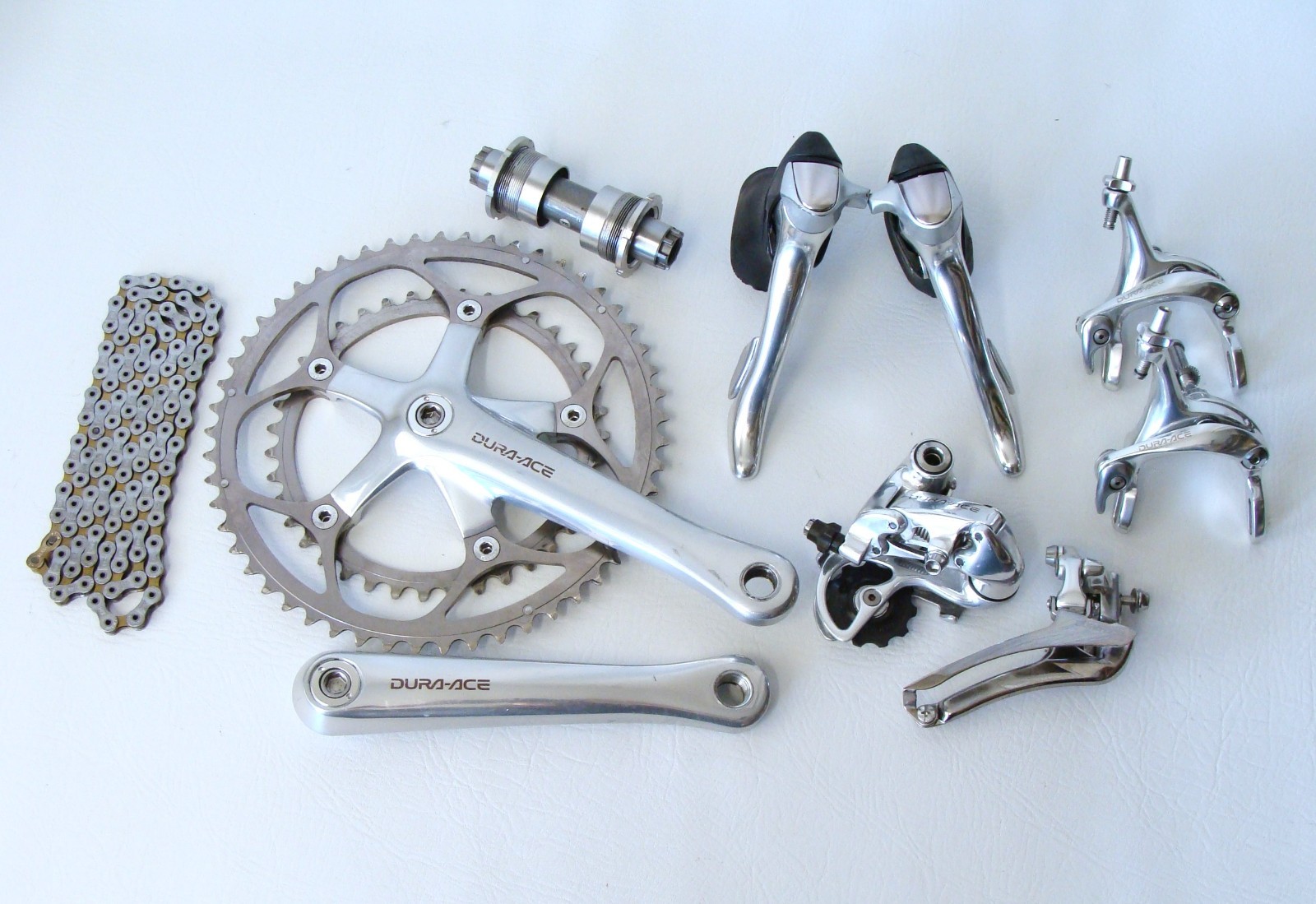 ~ Beautiful SHIMANO Dura Ace 7700 9 Speed 7 Piece Groupset 170mm x 53/39T -VGC ~