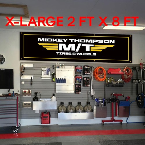 Mickey Thompson Tires Banner Flag Big 2x8 feet Drag Racing Mechanic Tire Shop - 第 11/16 張圖片