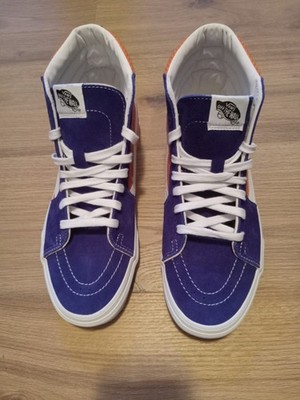 Vans Men Shoes Sk8 Hi Pro Blue Orange White Suede Canvas  M10