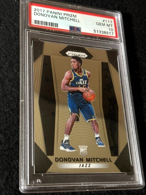 2017 Panini Prizm Donovan Mitchell Rookie #117 PSA 10 GEM MT Cleveland Cavaliers view 2