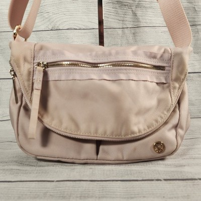 lululemon festival bag ebay Lululemon Festival Bag II Pink Nylon Crossbody Messenger Bag Gold Hardware