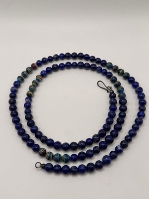 Jay King Necklace Lapis Lazuli Rainbow Cal-silica Long Sterling Silver 925 36 