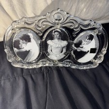 Cut Crystal Picture Frame Princess 12.5  x7.5  Holds 3- 5x3  Photos Mikasa