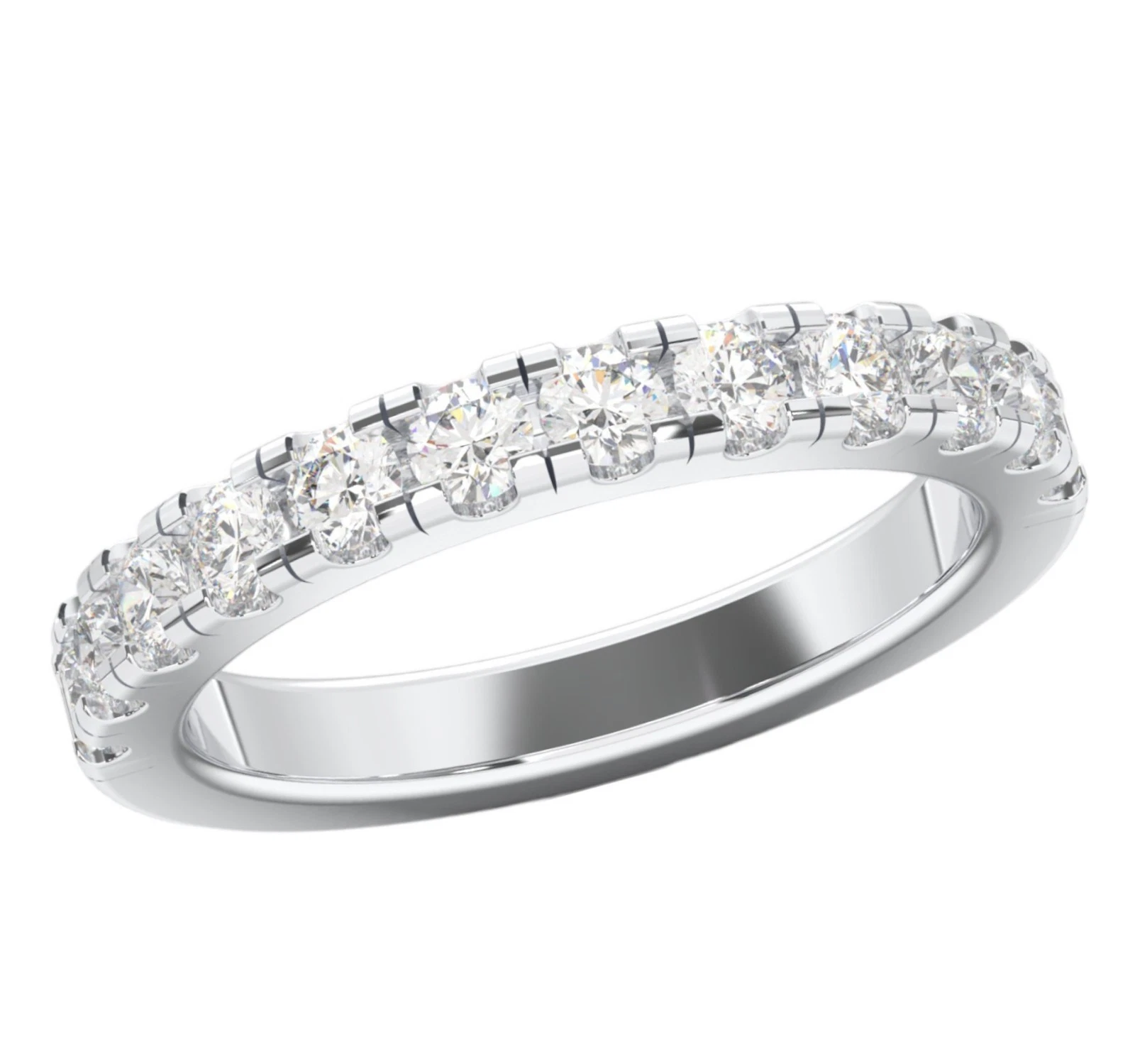 0.50 Ct Round Cut Certified Lab Grown Diamond Eternity Band 14k White Gold image-1