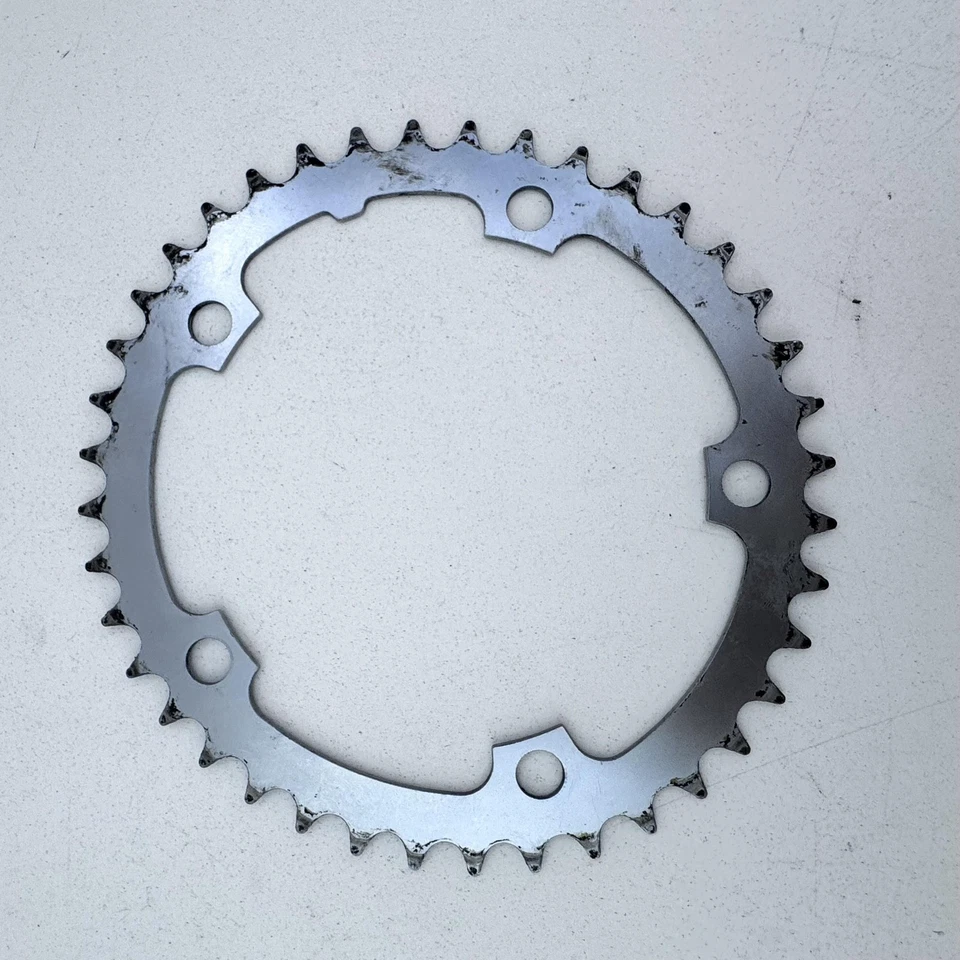 Plato de colección Shimano Biopace 40T 5 pernos ovalado plateado carretera MTB transmisión A78 Foto 3 de 4