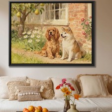 Cocker Spaniel Canvas Print Oil Painting Dog Artwork for Living Room Decor