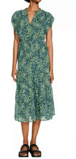 Steve Madden Women's Tiered Lightweight Midi Dress, Blue, L