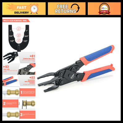 Push-Fit Disconnect Tool for Easy Removal of 1/2'', 3/4'', 1'' Connect Fittings