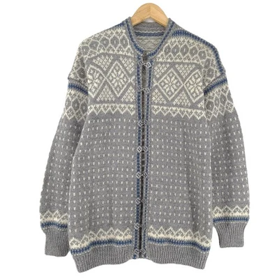 Strickjacke Cardigan Grau Nordic Scandinavian Vintage Lv6 Größe XL - Bild 1 von 4
