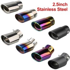 2.5 Car Exhaust Muffler Tip Pipe Stainless Steel Chrome Rear Tail Trim