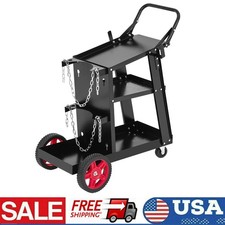 Welding Cart 3 Tiers Welder Cart with Swivel Wheels,Safety Chains Heavy Duty US