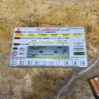 Flash Master Math Tables Electronic Learning Tool MT1A