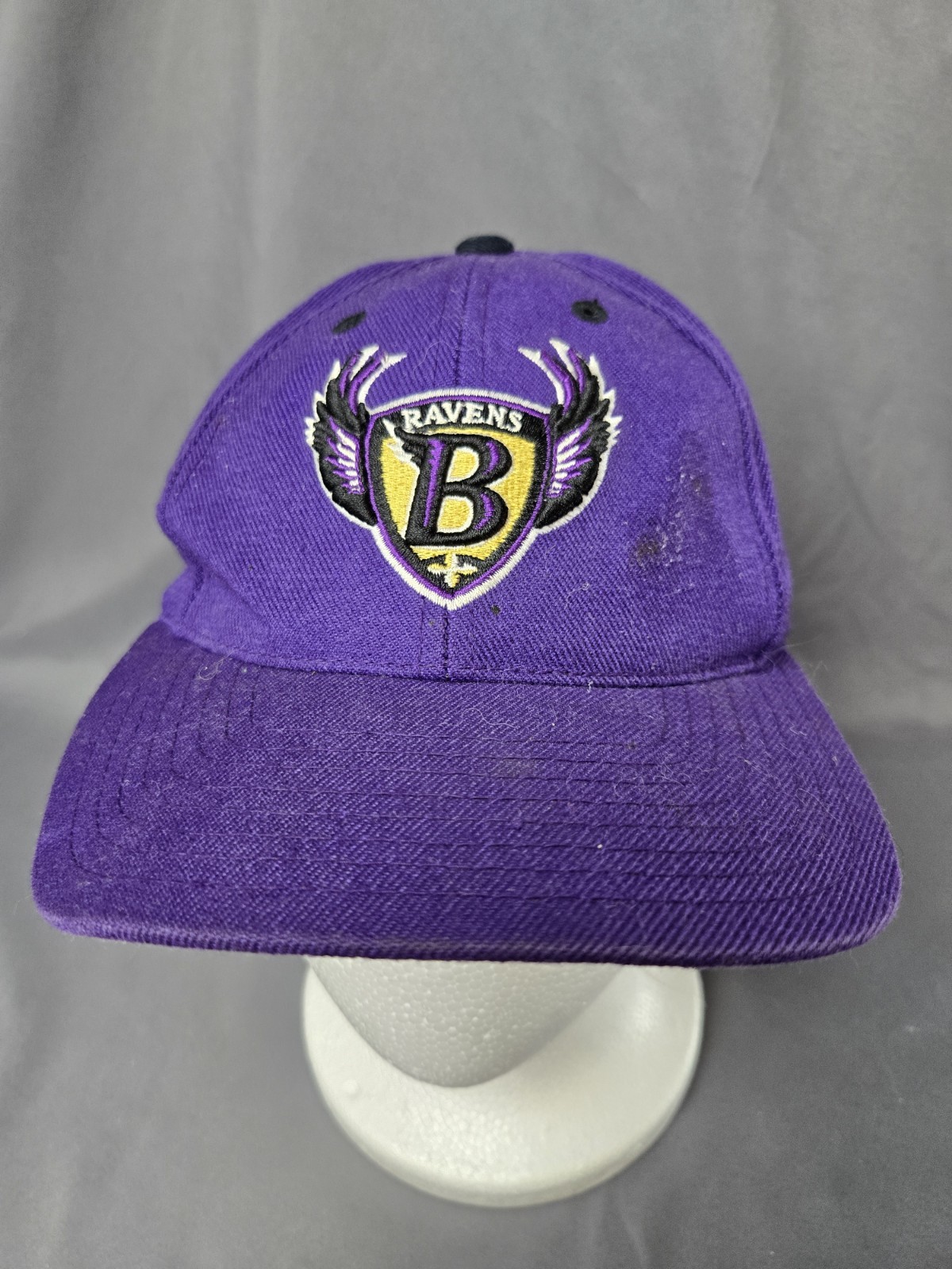Vintage Purple B Ravens Logo Athletic NFL Snapback Hat