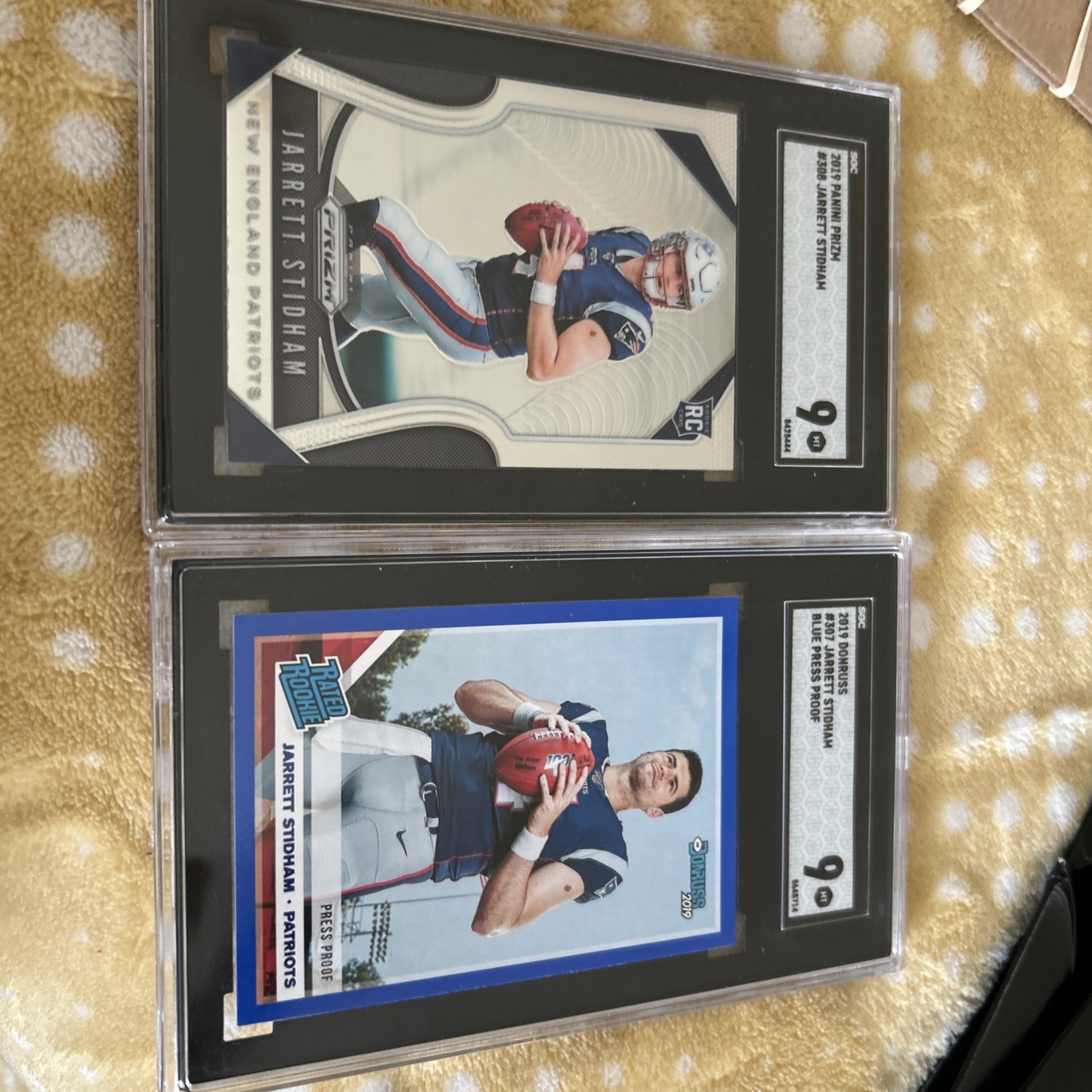 2) Different 2019 Panini Prizm Jarrett Stidham Silver Prizm PSA 9
