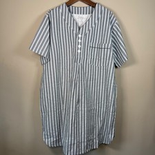 The Vermont Country Store Men Short Sleeve Stripe Nightshirt 2XL
