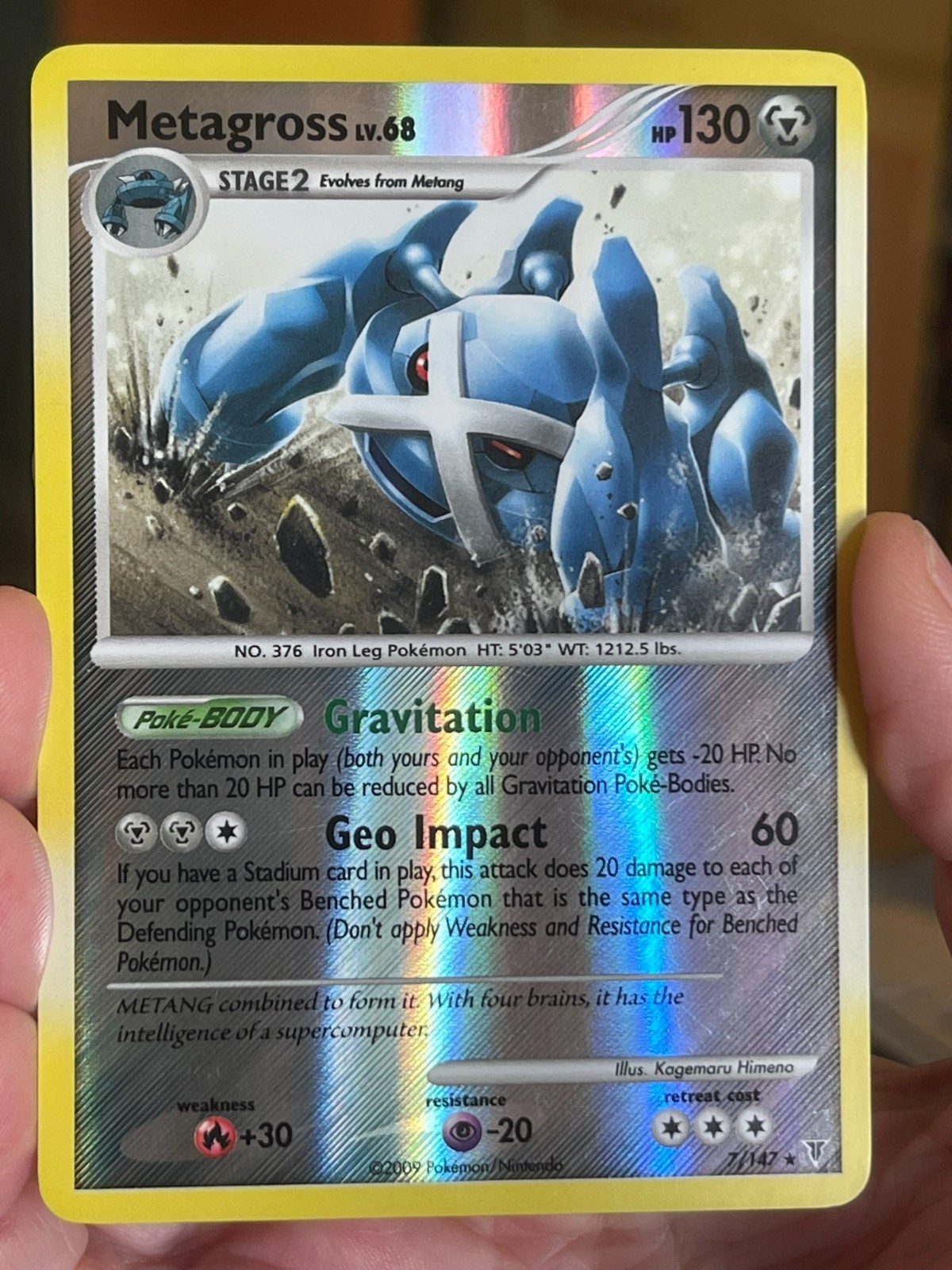 POKEMON METAGROSS LV.68 #7/147 RARE REVERSE HOLOFOIL NM SUPREME VICTORS