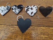 Cowhide Keyrings Real Leather .Finished both sides .Sturdy metal keyring