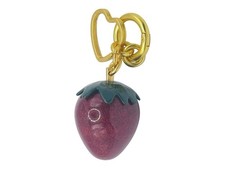 Strawberry Keychain Glitter Red Strawberry Purse Charm Gold Tone New