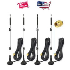 2.4GHz 5GHz WiFi Antenna 9dBi RP-SMA Male 4-Pack for Router Network Card Camera