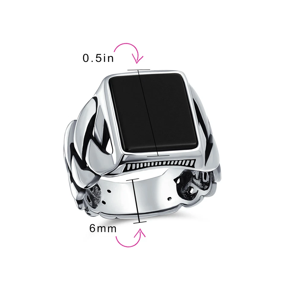 Mens Silver Ring Braided Cable Wheat Chain Band with Green Malachite Gemstone - Image 4 of 4