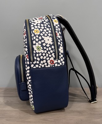 COACH CBM23 Court Backpack Floral Print Coated Canvas 