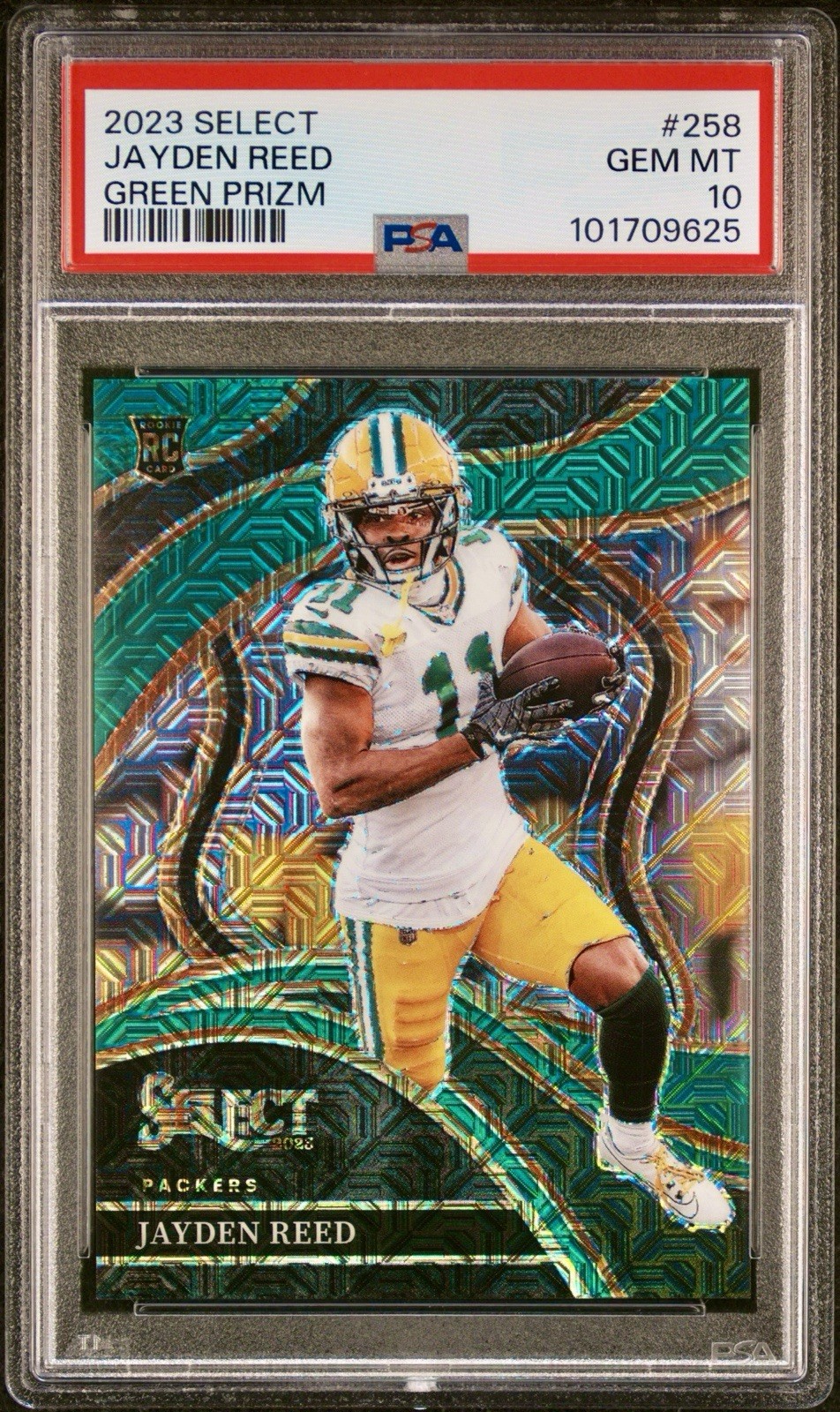 2023 Panini Select - Club Level Jayden Reed #258 Green Prizm 1/5 (RC) Rookie!