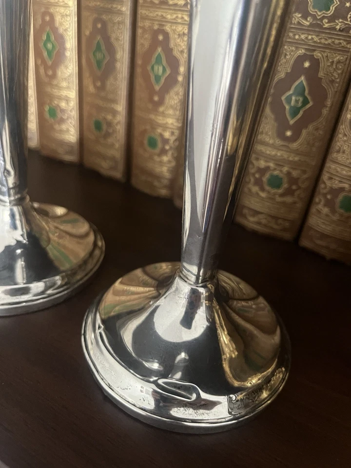 Juego De Colección De 2 Candelabros De Plata De Ley Revere Silver Smith Co. Grandes De 10" Foto 2 de 4