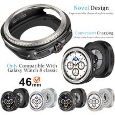 Rugged Metal PC Protective Bumper Case for Samsung Galaxy Watch 8 Classic 46mm