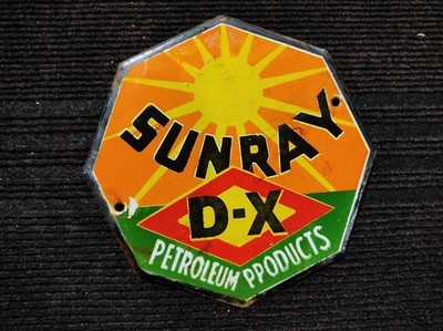 Porcelain Sunray D-X Enamel Metal Sign Plate Size 6'' x 6'' Inches