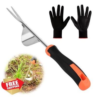 Hand Weeder Tool V-Shaped Stainless Dandelion Root Puller