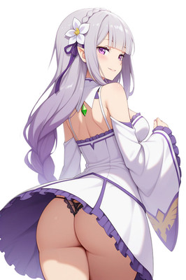 Emilia Re Zero Waifu Weatherproof Anime Sticker 6'' Car Decal