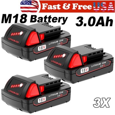 3X for Aeboren M18 HIGH OUTPUT 3.0Ah Battery 48-11-1835 48-11-1828 Battery NEW