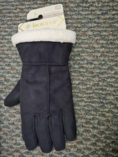 NEW Isotoner Gloves Microsuede Touchscreen Water-Repellent Black L/XL