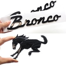 3pcs Gloss Black Left Right Tailgate Emblem Kit For 2021-2024 Bronco Badge Set