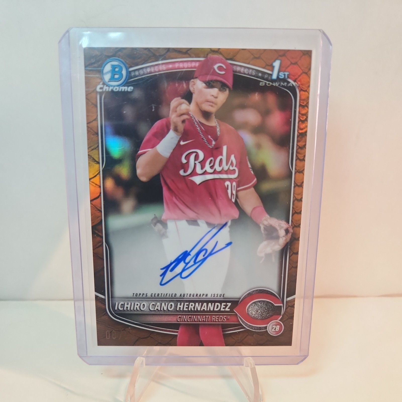 2025 Bowman Chrome Ichiro Cano Hernandez #CPA-IC orange reptilian Auto /25 Reds
