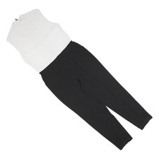 TED BAKER Femmes Noir et Blanc Combinaison sans Manche L Fermeture Jambe Fuseau