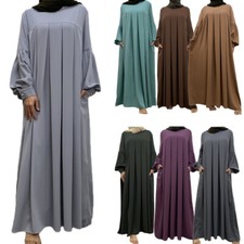 Muslim Women Abaya Maxi Dress Dubai Kaftan Islamic Long Gown Ramadan Robe Caftan