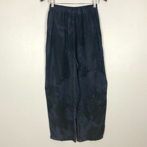 Pantalone donna seta bijoux vintage dipinto a mano taglia M elastico in vita art - Foto 5 di 7