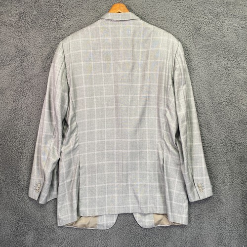 Ermenegildo Zegna Blazer Men’s 46R Gray Pink Windowpane Wool Silk 3-Button - Picture 6 of 21