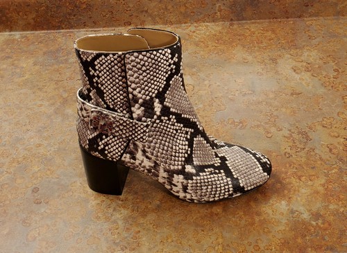 New! Tory Burch 'Kira' 70mm Snakeprint Booties Roccia Gray Womens 7 M MSRP $428 - Picture 3 of 11
