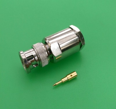 (2 PKS) BNC Male Clamp Connector for RG8/U RG165 RG213 LMR400 Cable - USA Seller