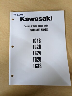 Kawasaki TG18 TG20 TG24 TG28 TG33 2-Stroke Gas Engine Workshop